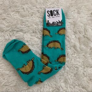 FREE w/ purchase. Taco Dinosaur Knee High Socks